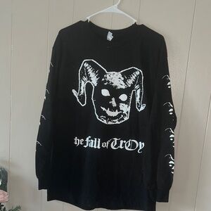 American Apparel Black Long Sleeve Tee with White Graphic